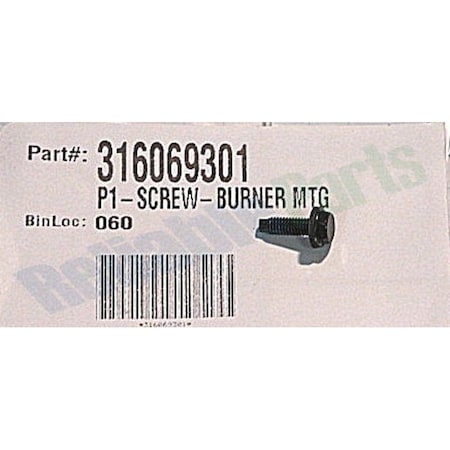 Electrolux Home Products 316069301 Frigidaire Oven Primary Screw-Burner Mounting 316069301